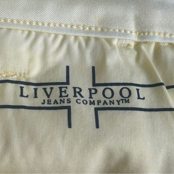NWT Liverpool Jeans Company Women’s Shorts 2 Pastel Yellow Rolled Cuff Stretch - Picture 7 of 7